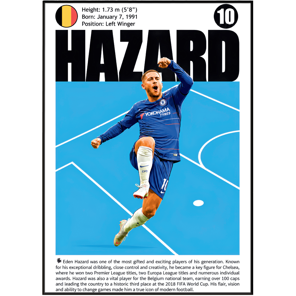  Eden Hazard football poster – Chelsea's Celebratory Icon – 98types