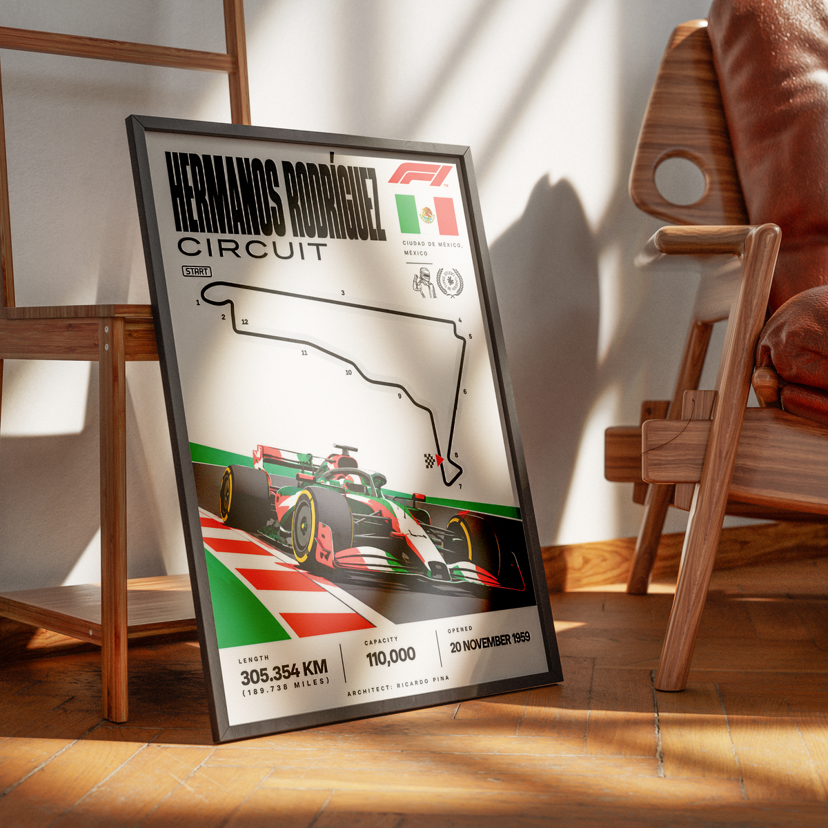 Autodromo Hermanos Rodriguez Mexico City Grand Prix F1 track poster