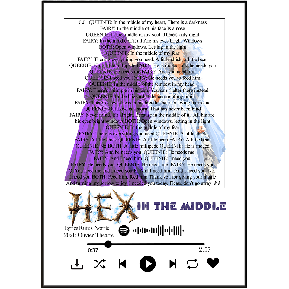 Hex In the Middle song lyric print poster UK – 98types