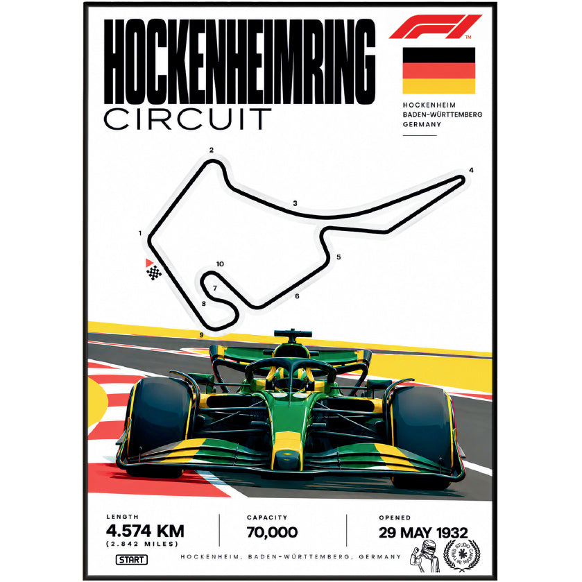 Hockenheimring German Grand Prix F1 track poster by 98types