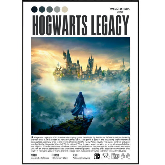 Hogwarts Legacy 2023 game poster — Avalanche Software Hogwarts wizarding world wall art print UK
 - 98types