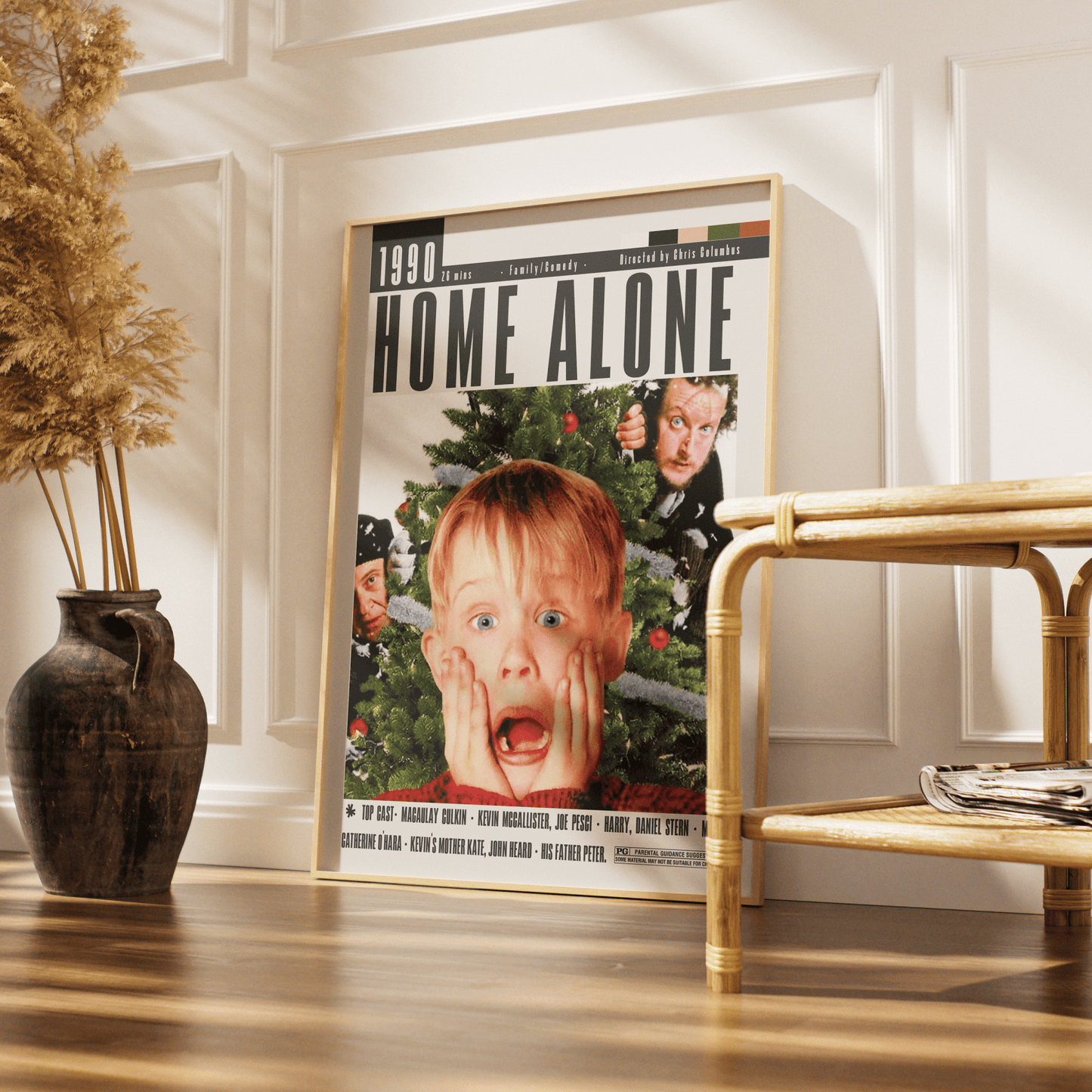 Home Alone 1990 Christmas comedy film poster — John Hughes Macaulay Culkin Kevin McCallister wall art print UK
