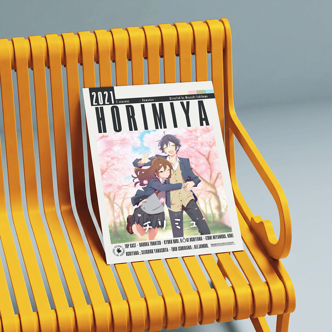 Horimiya anime poster — Kyouko Hori Izumi Miyamura romance school slice of life wall art print UK