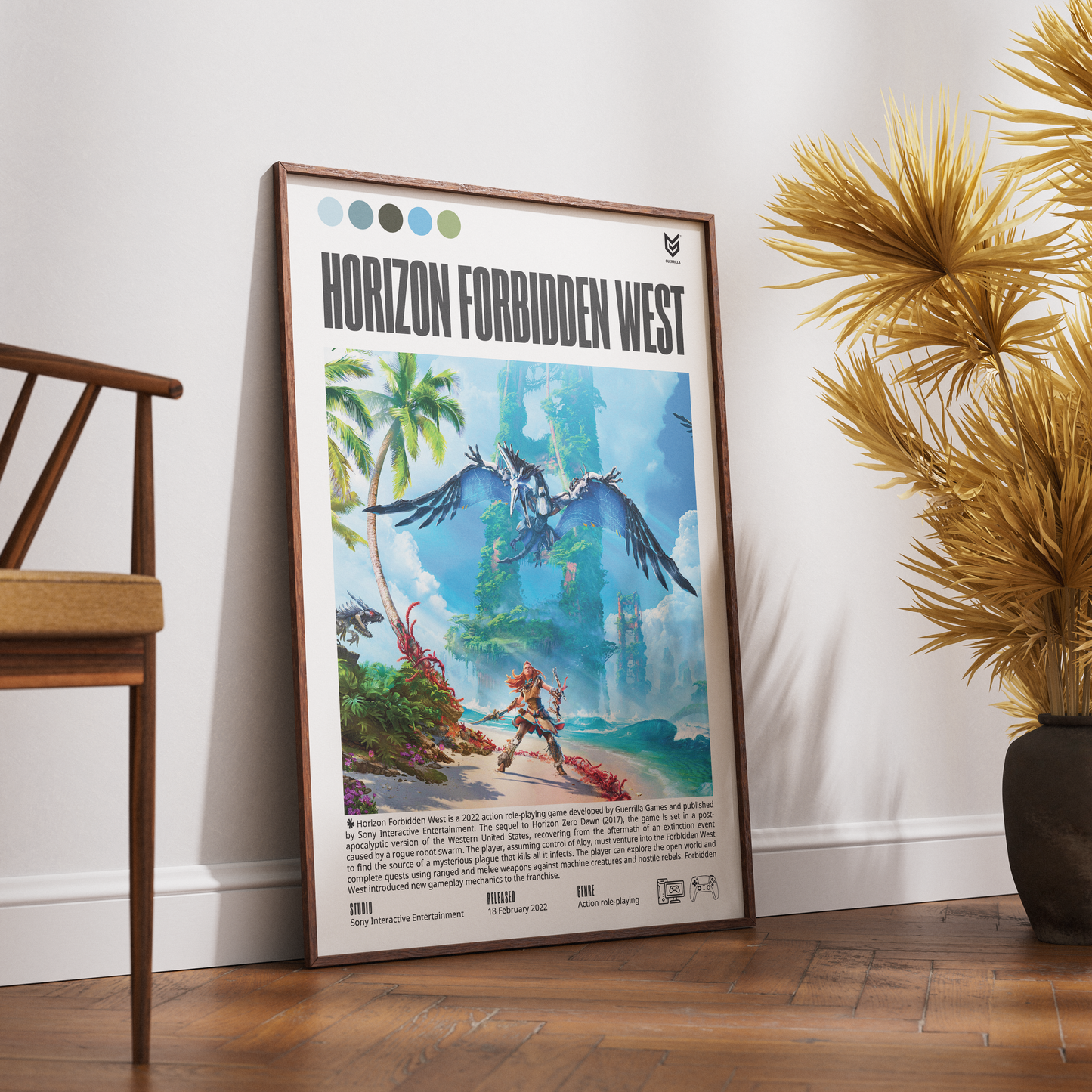 Horizon Forbidden West 2022 action adventure poster — Aloy Pacific West Coast Machines sequel wall art print UK
