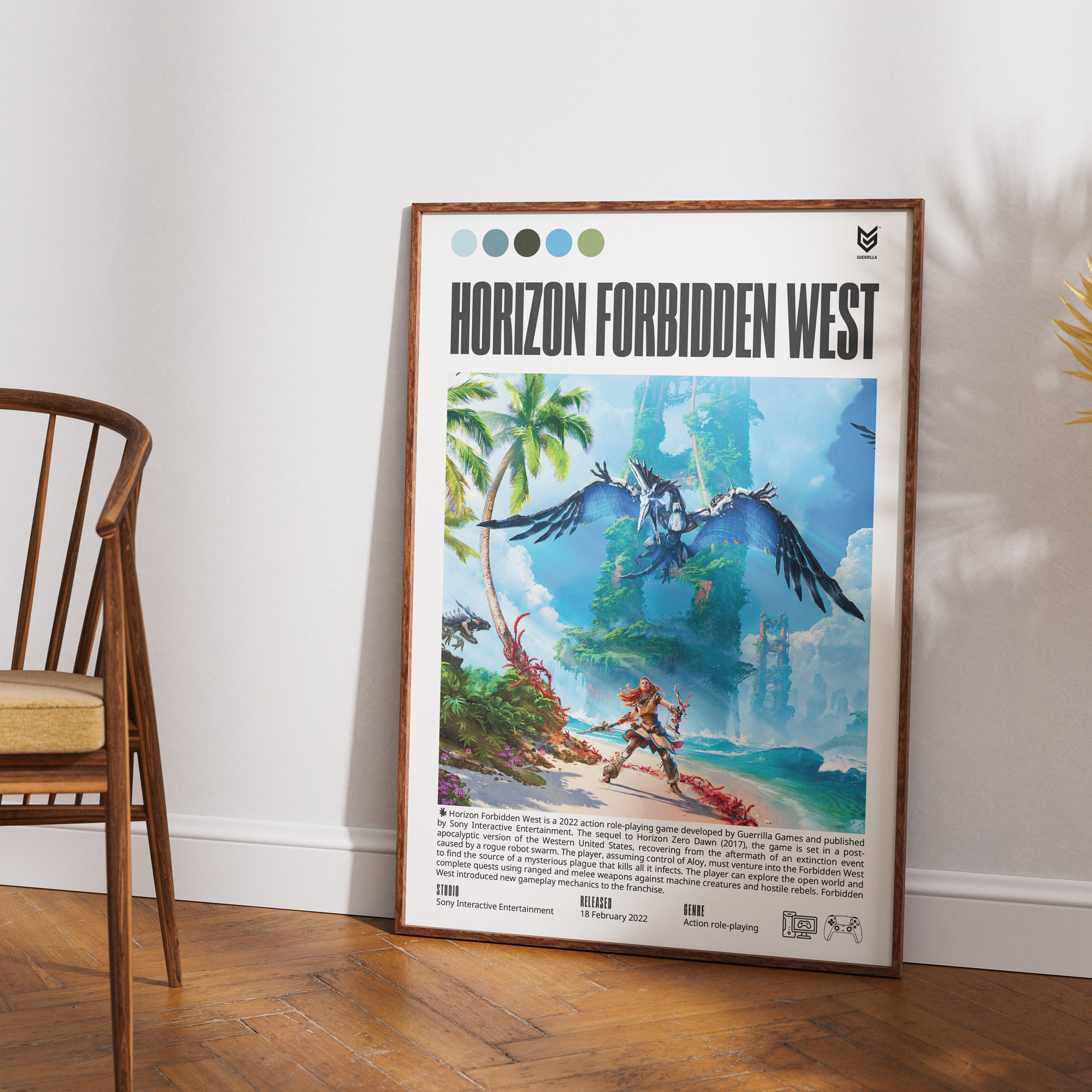 Horizon Forbidden West 2022 action adventure poster — Aloy Pacific West Coast Machines sequel wall art print UK

