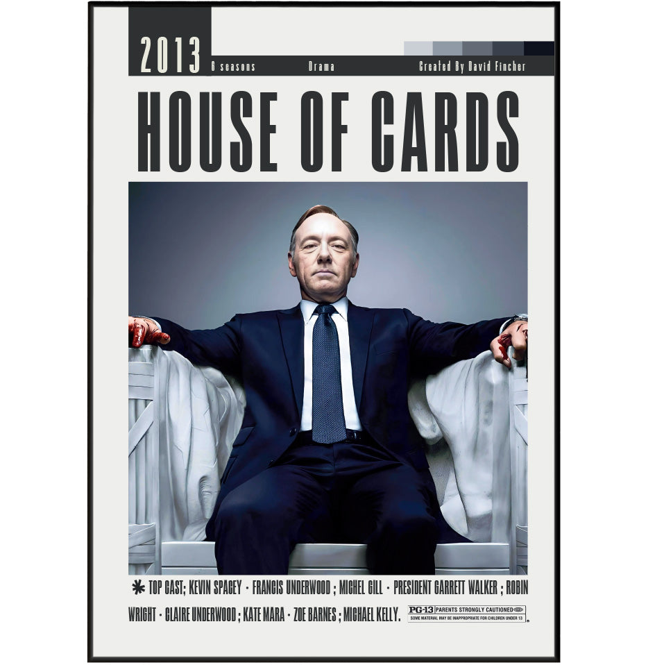 House of Cards Netflix TV series poster — Frank Underwood political drama wall art print UK
