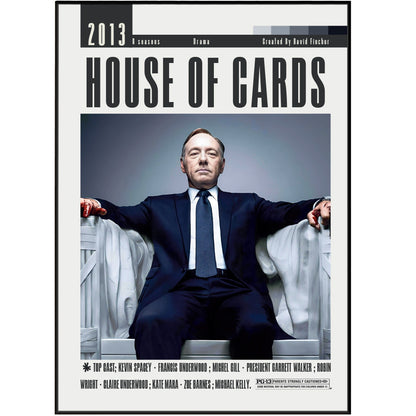 House of Cards Netflix TV series poster — Frank Underwood political drama wall art print UK

