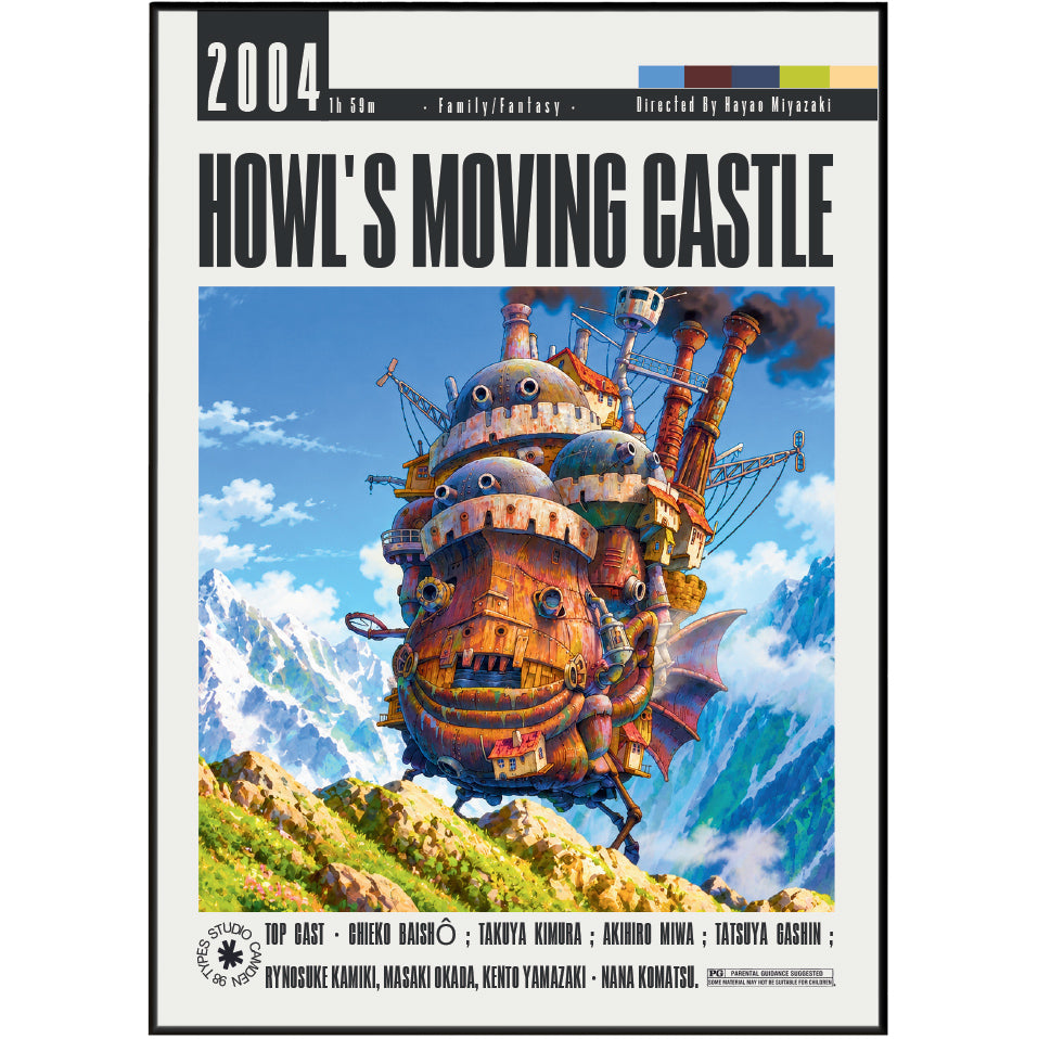 Howl's Moving Castle (2004) Film Poster UK | Studio Ghibli Anime Wall Art Print