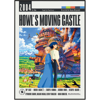 Howl's Moving Castle (2004) Film Poster UK | Studio Ghibli Anime Wall Art Print