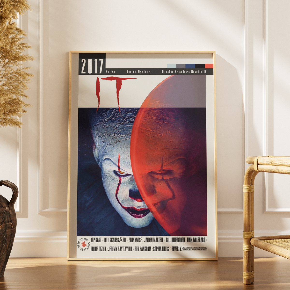 IT 2017 Andy Muschietti film poster print UK — Bill Skarsgard Pennywise Dancing Clown Stephen King horror wall art 260gsm printed in England Camden Market
