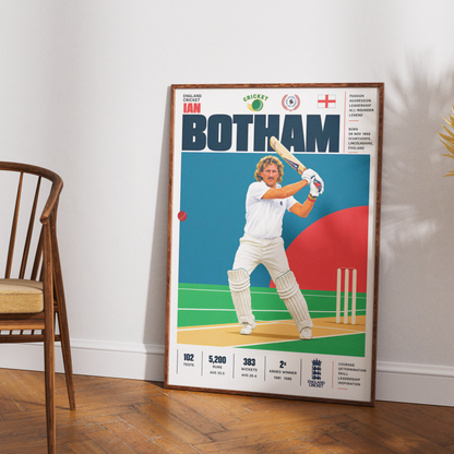 Ian Botham cricket poster wall art print by 98types