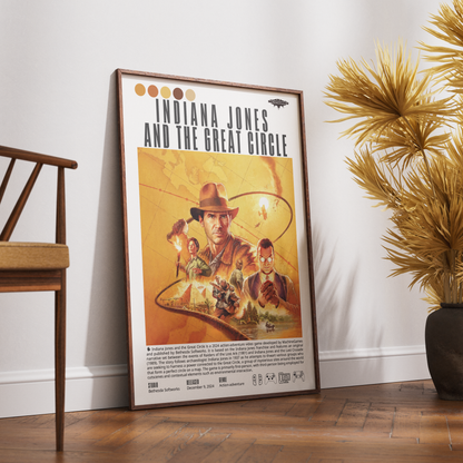 Indiana Jones and the Great Circle 2024 poster — MachineGames Harrison Ford Indy adventure wall art print UK
