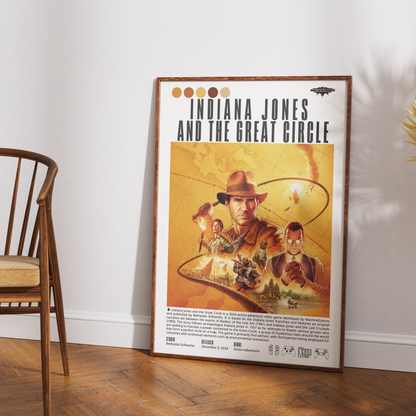 Indiana Jones and the Great Circle 2024 poster — MachineGames Harrison Ford Indy adventure wall art print UK
