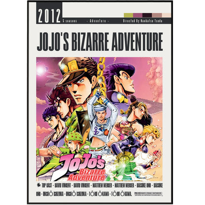 JoJo's Bizarre Adventure 2012 anime poster — Joestar Stand user wall art print UK
