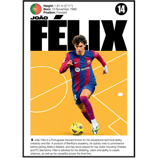 João Félix football poster – Mustard Pitch Poster – 98types