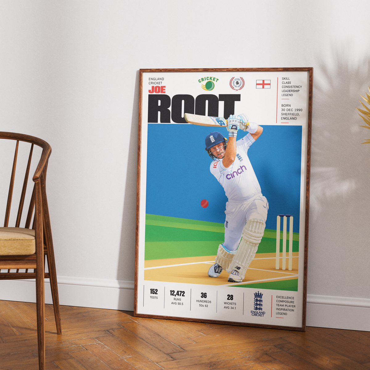 Joe Root cricket poster wall art print by 98types