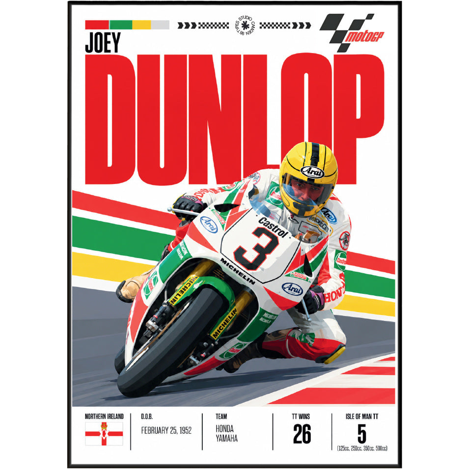 Joey Dunlop King of the Mountain Isle of Man TT legend poster