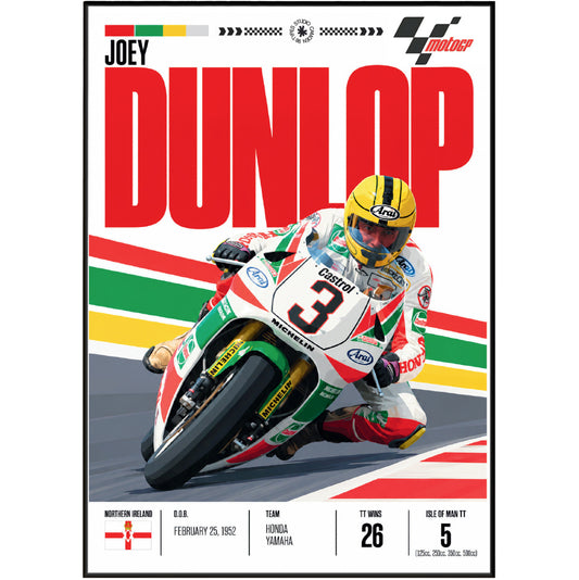 Joey Dunlop King of the Mountain Isle of Man TT legend poster
