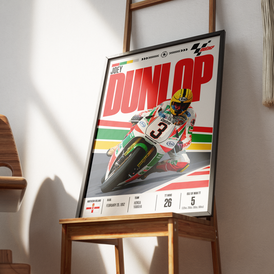 Joey Dunlop King of the Mountain Isle of Man TT legend poster