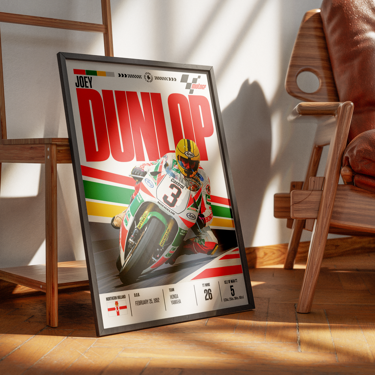 Joey Dunlop King of the Mountain Isle of Man TT legend poster