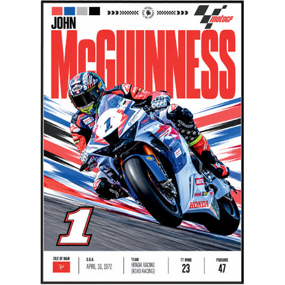 John McGuinness Morecambe Missile Isle of Man TT poster