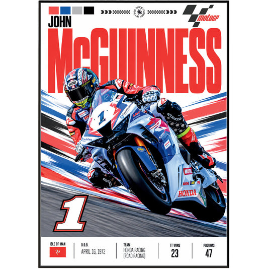 John McGuinness Morecambe Missile Isle of Man TT poster