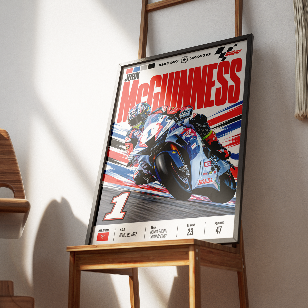 John McGuinness Morecambe Missile Isle of Man TT poster