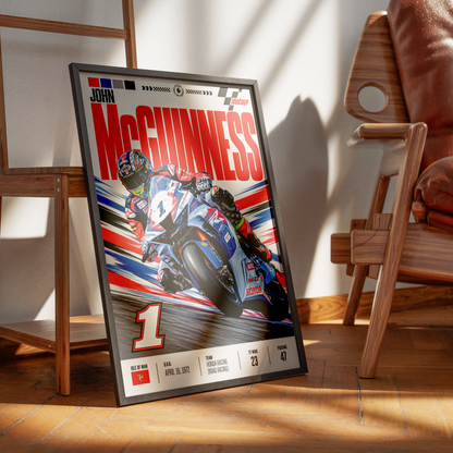 John McGuinness Morecambe Missile Isle of Man TT poster