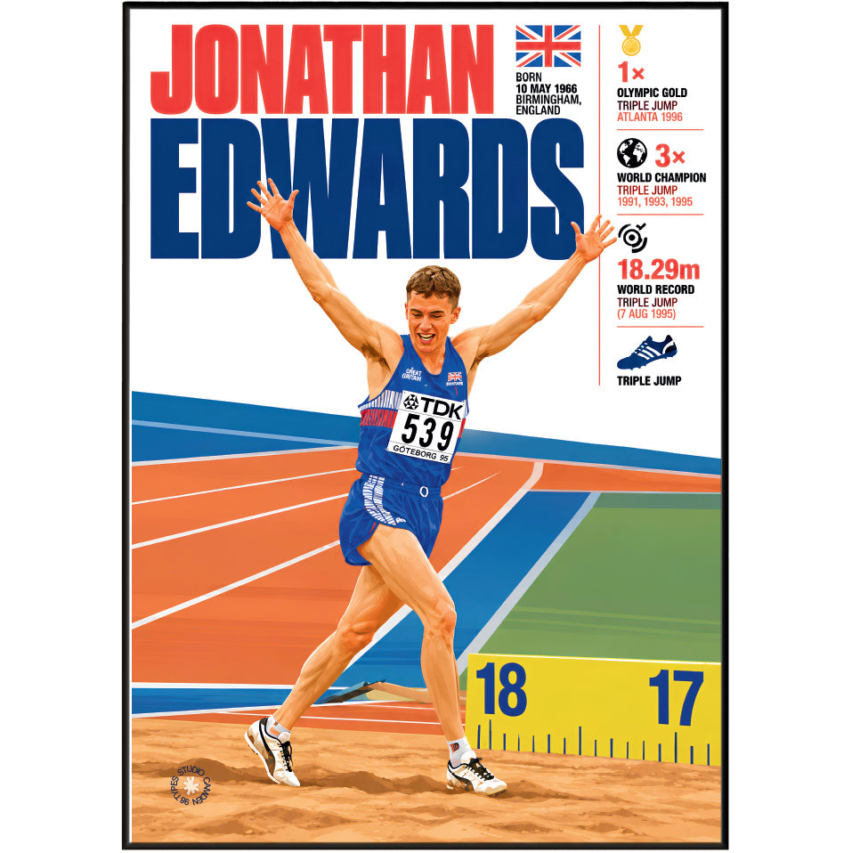 Jonathan Edwards athletics poster wall art print by 98types