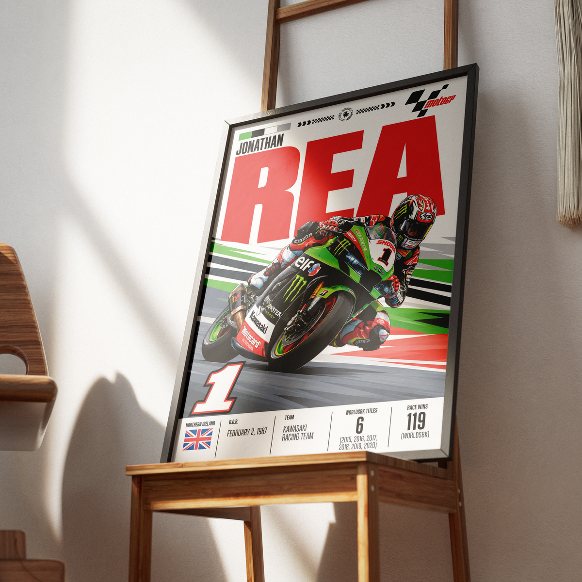 Jonathan Rea 6x World Superbike champion Kawasaki poster