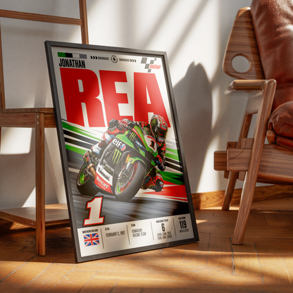 Jonathan Rea 6x World Superbike champion Kawasaki poster