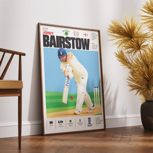 Jonny Bairstow cricket poster wall art print by 98types
