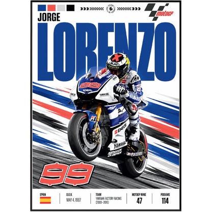 Jorge Lorenzo #99 MotoGP world champion poster by 98types
