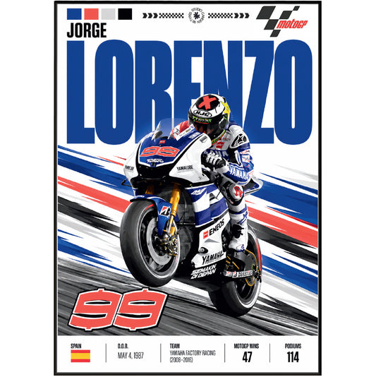 Jorge Lorenzo #99 MotoGP world champion poster by 98types