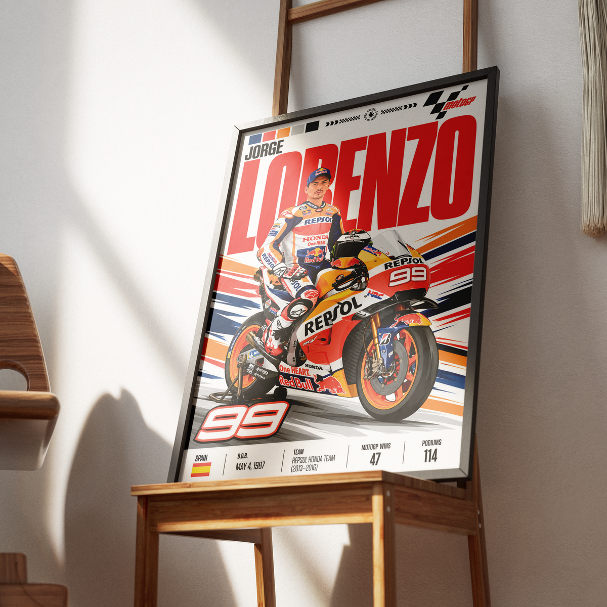 Jorge Lorenzo #99 MotoGP world champion poster by 98types