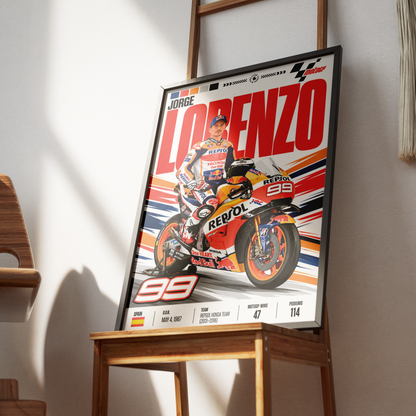 Jorge Lorenzo #99 MotoGP world champion poster by 98types