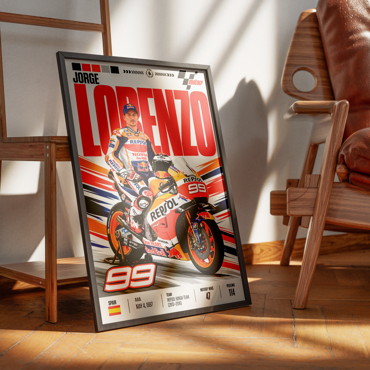 Jorge Lorenzo #99 MotoGP world champion poster by 98types