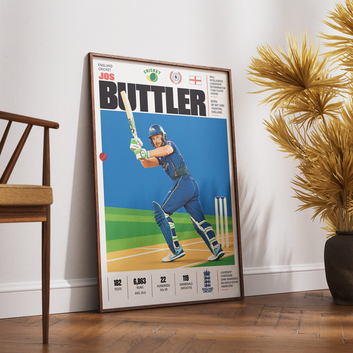 Jos Buttler cricket poster wall art print by 98types
