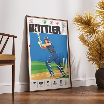Jos Buttler cricket poster wall art print by 98types