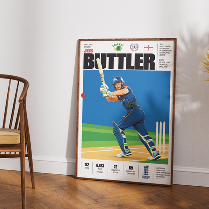 Jos Buttler cricket poster wall art print by 98types