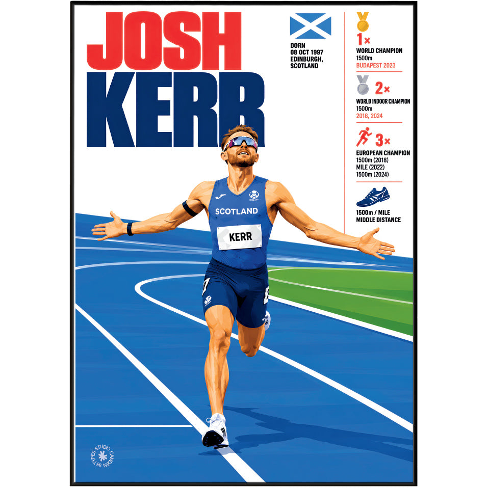 Josh Kerr athletics poster wall art print by 98types