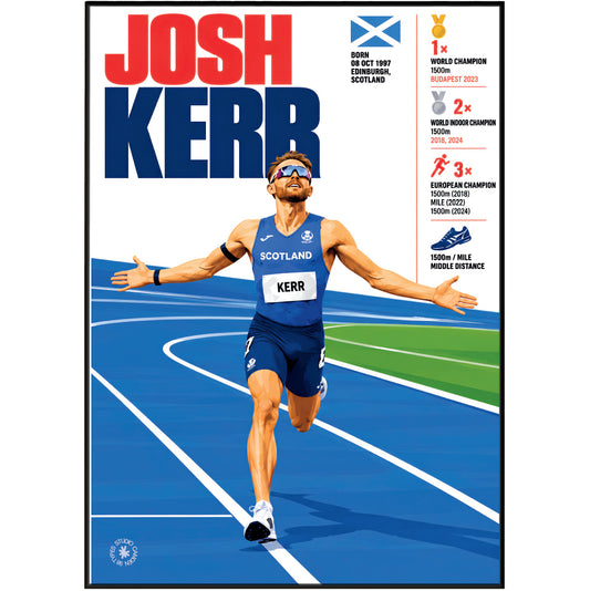 Josh Kerr athletics poster wall art print by 98types