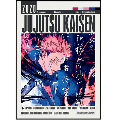 Jujutsu Kaisen 2020 anime poster — Yuji Itadori cursed spirit MAPPA wall art print UK
