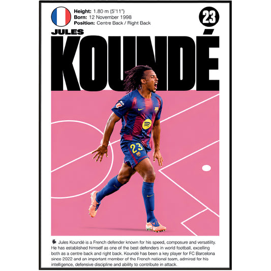Jules Koundé football poster – Versatile Defensive Force – 98types