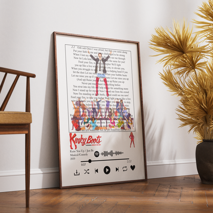 Kinky Boots – Raise You Up / Just Be Lyrics Poster