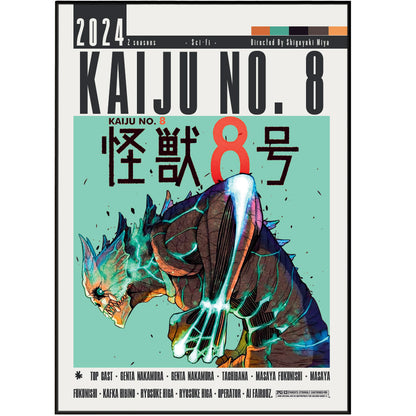 Kaiju No. 8 anime poster — Kafka Hibino monster Defence Force wall art print UK
