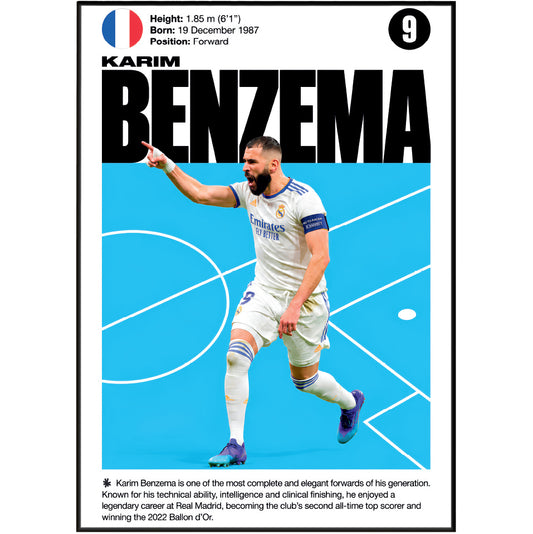 Karim Benzema football poster – Complete Forward – 98types