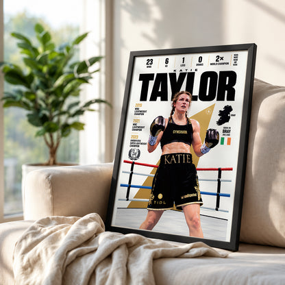 Katie Taylor poster, Irish boxing wall art print in a boxing gym - 98types