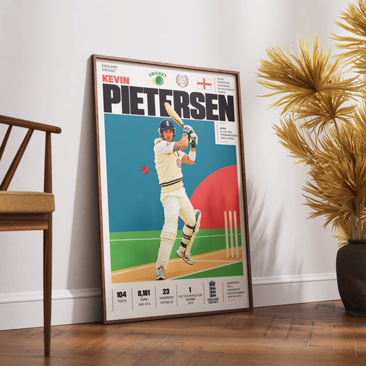 Kevin Pietersen cricket poster wall art print by 98types