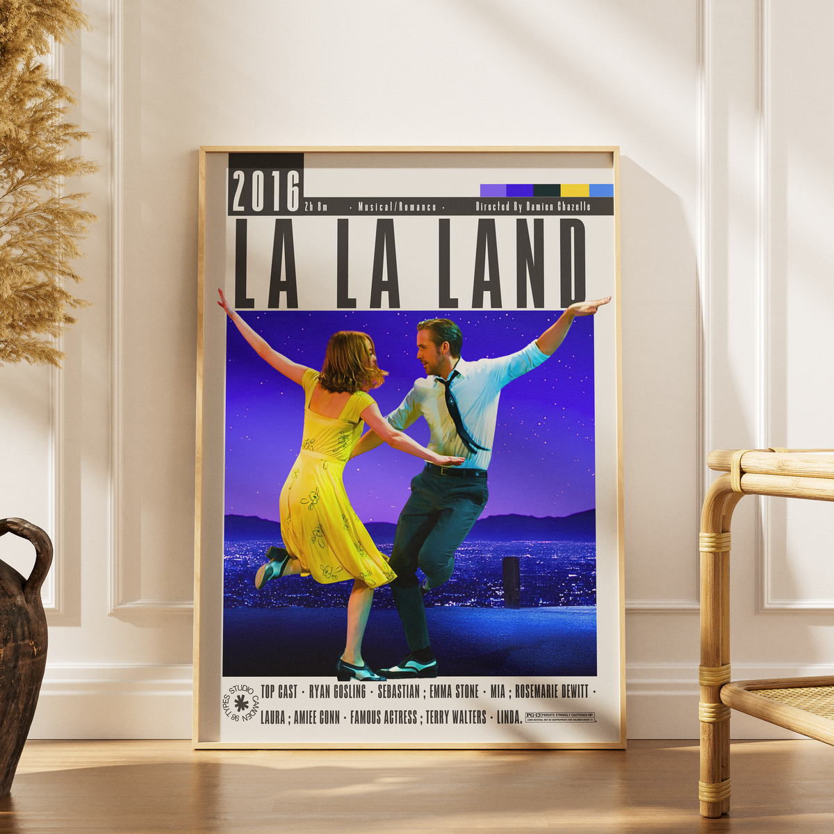 La La Land 2016 Damien Chazelle film poster print UK — Emma Stone Ryan Gosling musical romance wall art 260gsm printed in England Camden Market